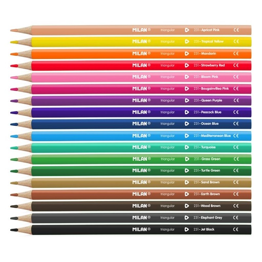 [MI722318] Milan Triangular Colour Pencils 18's #722318