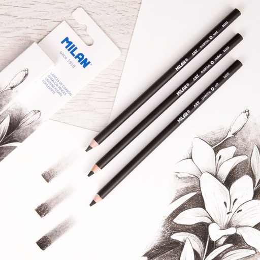 [MI622203] Milan Charcoal Pencils (Sold As 3pk) #078622203