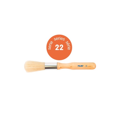 [MI80317B] Milan Ser 22 Stubby Long Bristle Paint Brush (SOLD SINGLE) #80317B