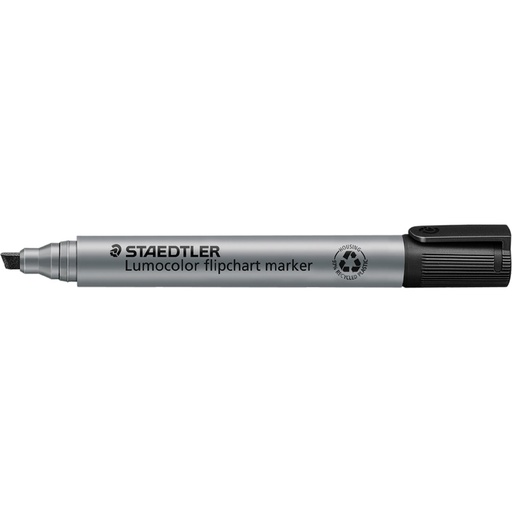 [STFLIPBK] Staedtler Flipchart BLACK #356B9 CHISEL Tip Marker - (10/bx)