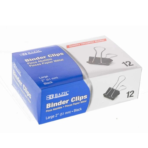 [BZ267] Bazic Foldback Clips LARGE 2" SOLD SINGULAR - (12/bx/12/ctn)