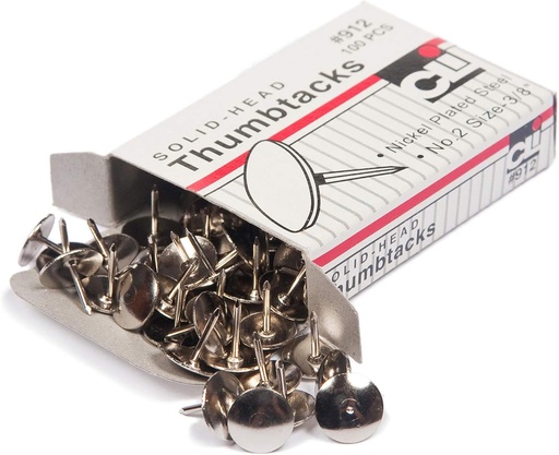 [CL912] Thumb Tacks #912 (3/8" Head) 100/bx - (10pk/shrink wrap)