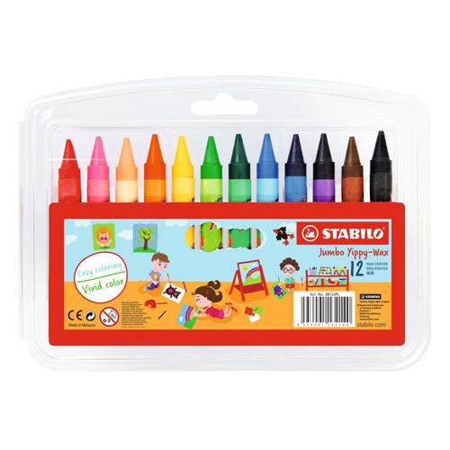 [SS2812JPL] Stabilo Yippi Wax JUMBO Crayons 12s #2812JPL