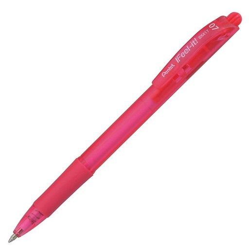 [PEBX417P] Pentel Feel It Retr. 0.7mm PINK BP Pen - (12/bx)