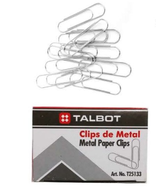 [SS25133] Talbot Paper Clips Nickle 33mm 100pk