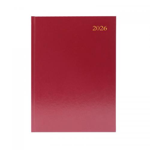 [SDKFA53BG] Desk Diary A5 Week To View (BURGUNDY) 2026 - Sale