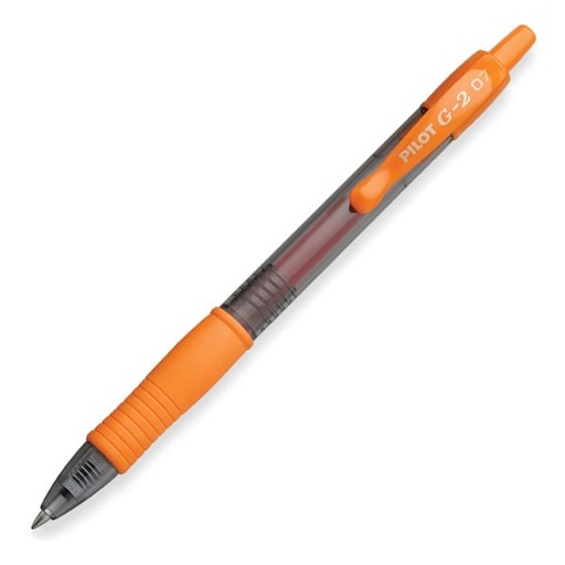 [PPG207OR] Pilot G2 ORANGE #BL-G27O Gel 0.7mm Fine Pen - (12/bx)