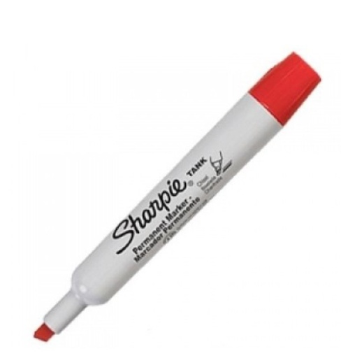 [SATANKRD] Sharpie TANK Perm. RED #1789879 Chisel Tip Marker - (12/bx)