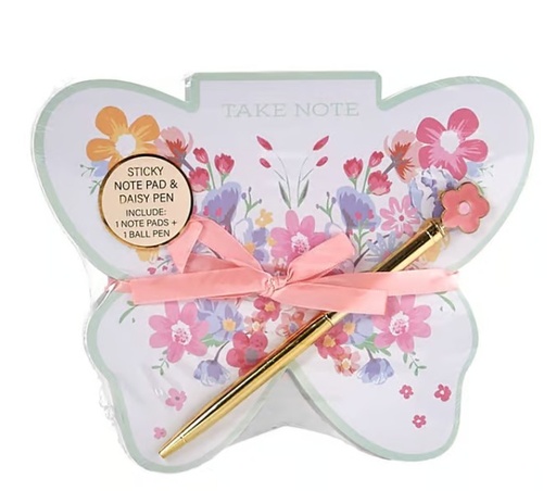 [CN677247] Floral BUTTERFLY Memo Pad with Pen #S1101-1219 / 114-7724