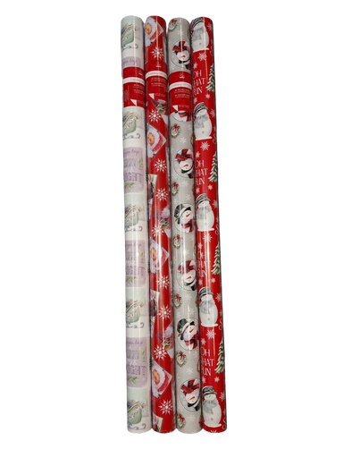 [EX3530A17] XMAS Gift Wrap 35ft Roll Santa/Snowman #CW3530A17/CRW1442/43/44/45