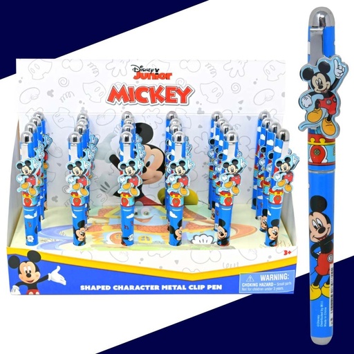 [UPPENSMI] 84871MZ* MICKEY MOUSE  Shaped Metal Clip BP Pen SINGULAR -(Display 24)