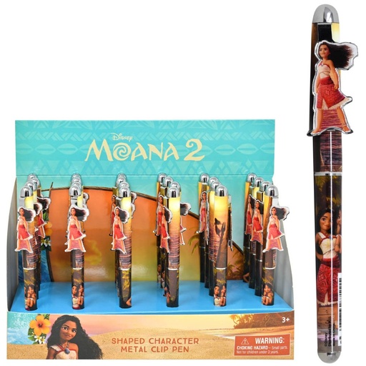 [UPPENSMO] 87111MZ* MOANA Shaped Metal Clip BP Pen SINGULAR - (Display 24)
