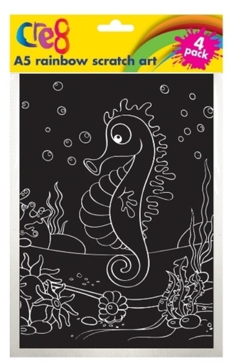 [SDP2042] Cre8 Rainbow Scratch Art A5 #P2042 - Asst 4sht pack