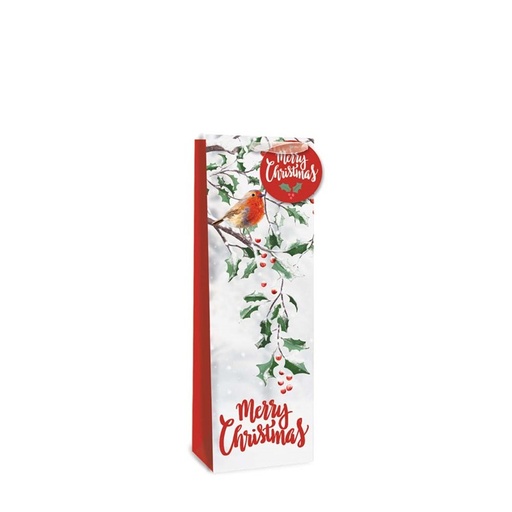 [SDX9272A] XMAS Bottle Bag #X9272A (Traditional Robin) 