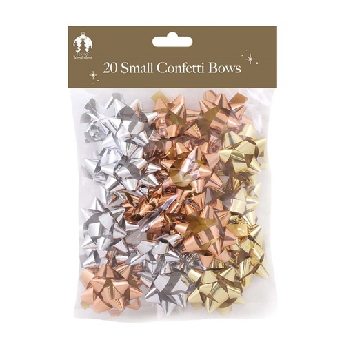 [SDX9635A] XMAS Gift Bows SMALL Confetti (Gold & Silver) per 20pc pack
