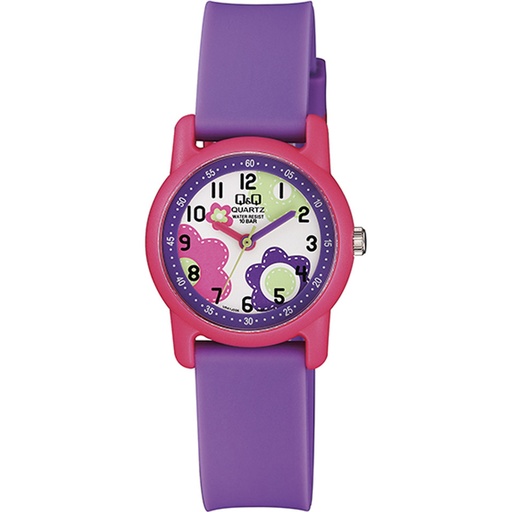 [KTVR41J006Y] Q&Q #VR41J006Y (Flower) Purple Strap Kids Watch