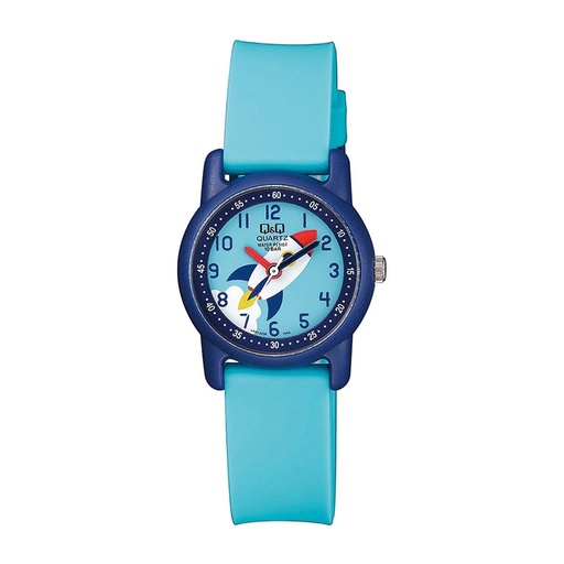 [KTVR41J008Y] Q&Q #VR41J008Y (Rocket) Blue Strap Kids Watch