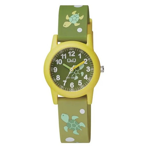 [KTVR99J008Y] Q&Q #VR99J008Y (Turtle) Green Strap Kids Watch