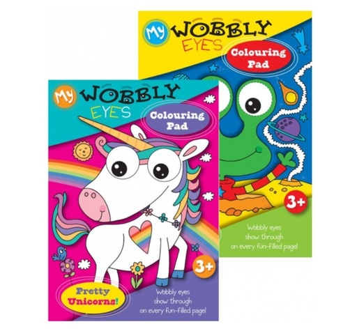 [SDP2585] My Wobbly Eyes Colouring Pad - Alien & Unicorn #P2585