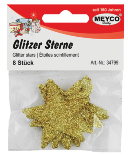 [MY34797] Meyco Glitter Stars #34797