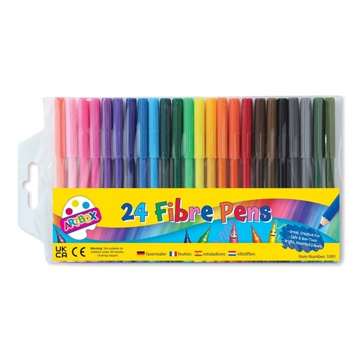 [SD1091] Tallon Art Box Fibre Pens Assorted 24pk #1091 (Felt Tip)