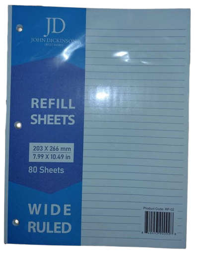 [JDRF80] Winners Binder Refill Sheets Letter Size 80/pk - (120/ctn)