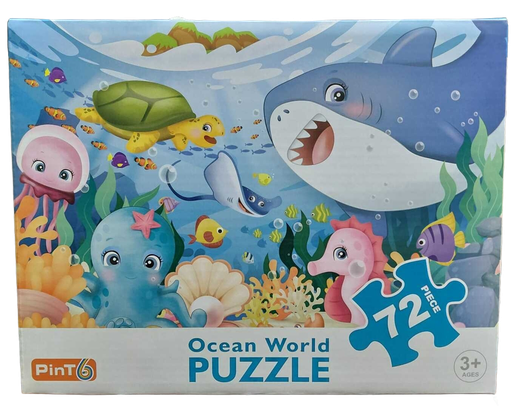 [IMBX179] Ocean World/Dinosaurs 72pc Puzzle w/Handle Box 