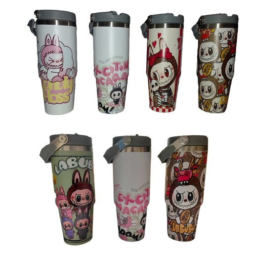 [IMBX183] Travel Mug S/S 30oz w/Handle LABUBU Asst Designs