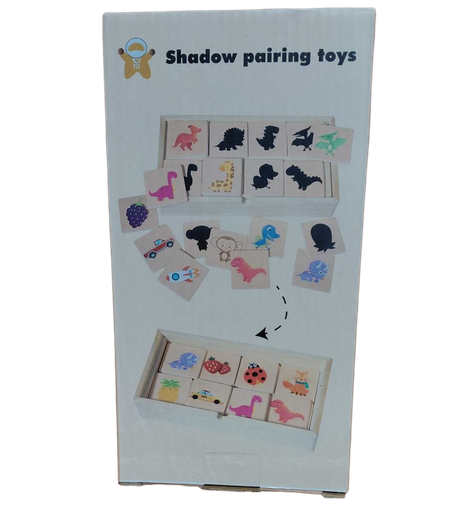 [IMBX163] Wooden Box Shadow Pairing Puzzle 9x5"
