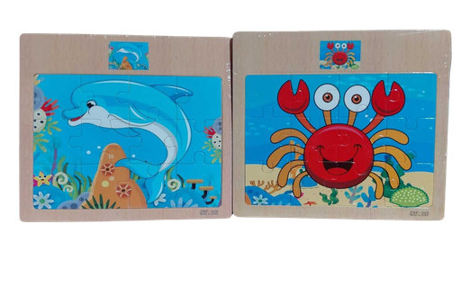 [IMBX159] Wooden Tray 12pc Puzzle (6x7") #ZRP005 Asst 