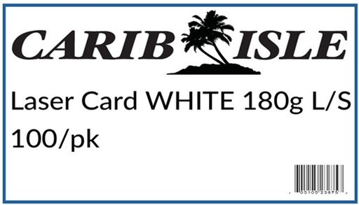 [CICA18WH] Laser Card WHITE 180g L/S 100/pk (Carib Isle)