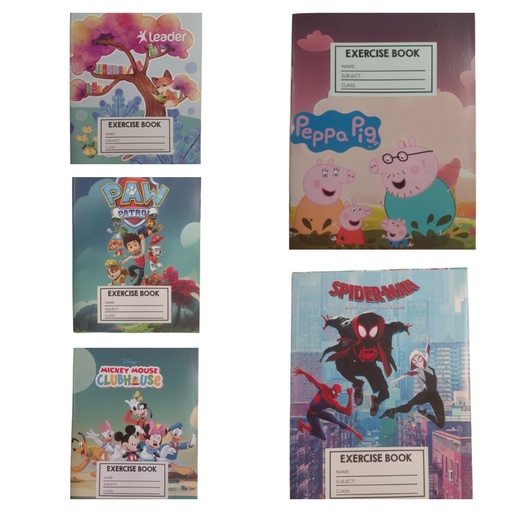 Exercise Books Single Line Asst Characters 40pg - (288/bale) 