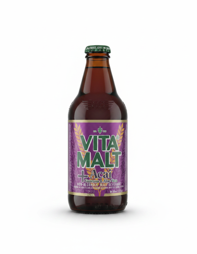[LWVITAAA] Vita Malt Plus ACAI GUARANA & ALOE VERA 11.2oz Bottle - Each - (24/ctn)