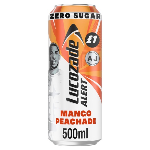[LWLUCOMP] Lucozade Alert MANGO & PEACHADE (Zero Sugar) 500ml Can