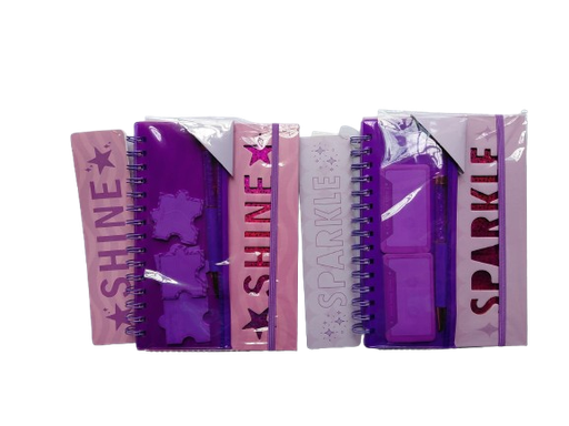 Greatworks Purple Die Cut Journal w/Pouch/Pen/Bookmark/Pad (2 Designs) #127-0441