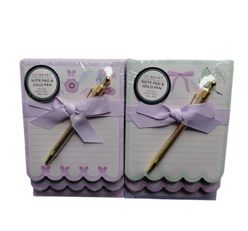 Greatworks Triple Stack Notepad w/Gold Pen PURPLE 2 Designs #114-5079