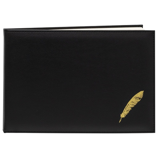 [MRWGB03QBK] Guest Book Black (Gold Embossed) #WGB-03Q-BK