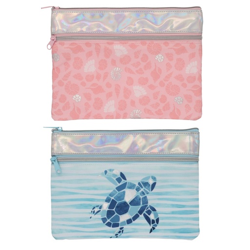 Iridescent Ocean Flat Pouch 9x7" Asst. #1015-4290