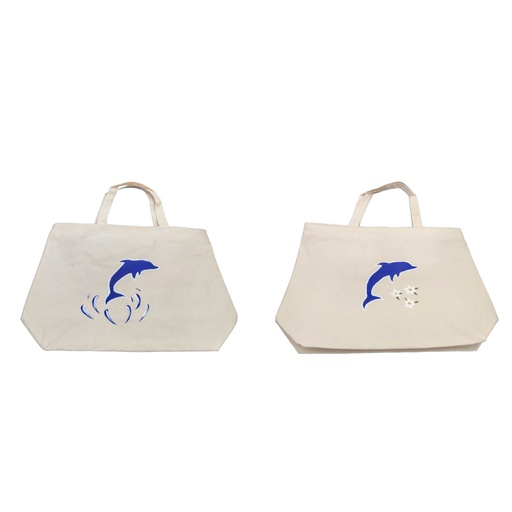 Artzy bag - DOLPHIN BLUE Design Tote Bag (Can Be Used For Art Bag/Beach Bag or Every Day Use)