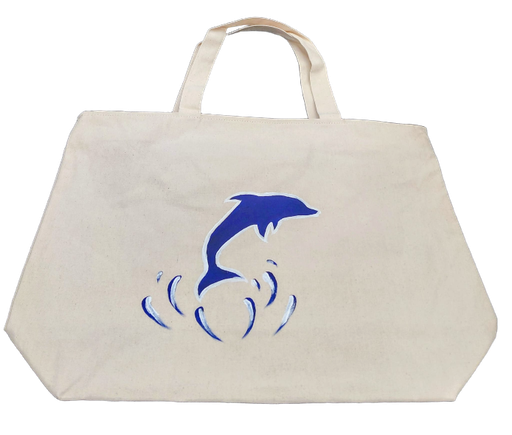 Artzy bag. DOLPHIN BLUE Design Tote Bag (Can Be Used For Art Bag/Beach Bag or Every Day Use)