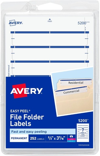 [AV5200] Avery File Folder Labels #5200 DARK BLUE 252pk