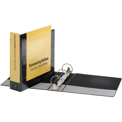 [ESCV03BK] ECONOMY 3-Ring ClearVue Binder 3" BLACK Letter Size #90090