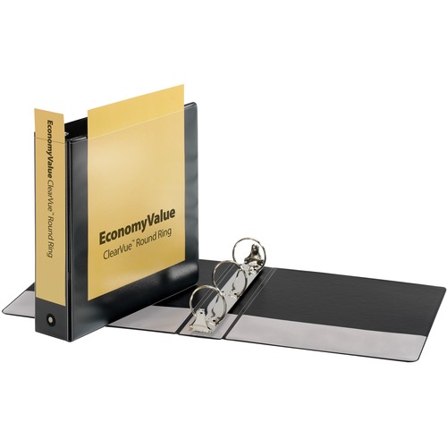 [ESCV15BK] ECONOMY 3-Ring ClearVue Binder 1.5" BLACK Letter Size #90040