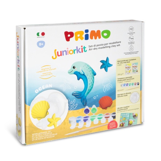 [PR0115SET] Primo Air-Dry Clay Junior Kit #0115SETMOD250OCEAN (w/Blocks/Mold/Paint/Brush/Book)