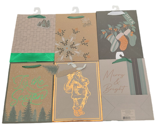 XMAS Gift Bag MED Trt - Natural Noel #CGBT2A-87