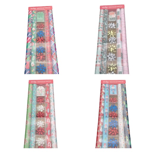XMAS Gift Roll Wrap/ Bows/ Tags 19 pc Set #CGWEKDA-1